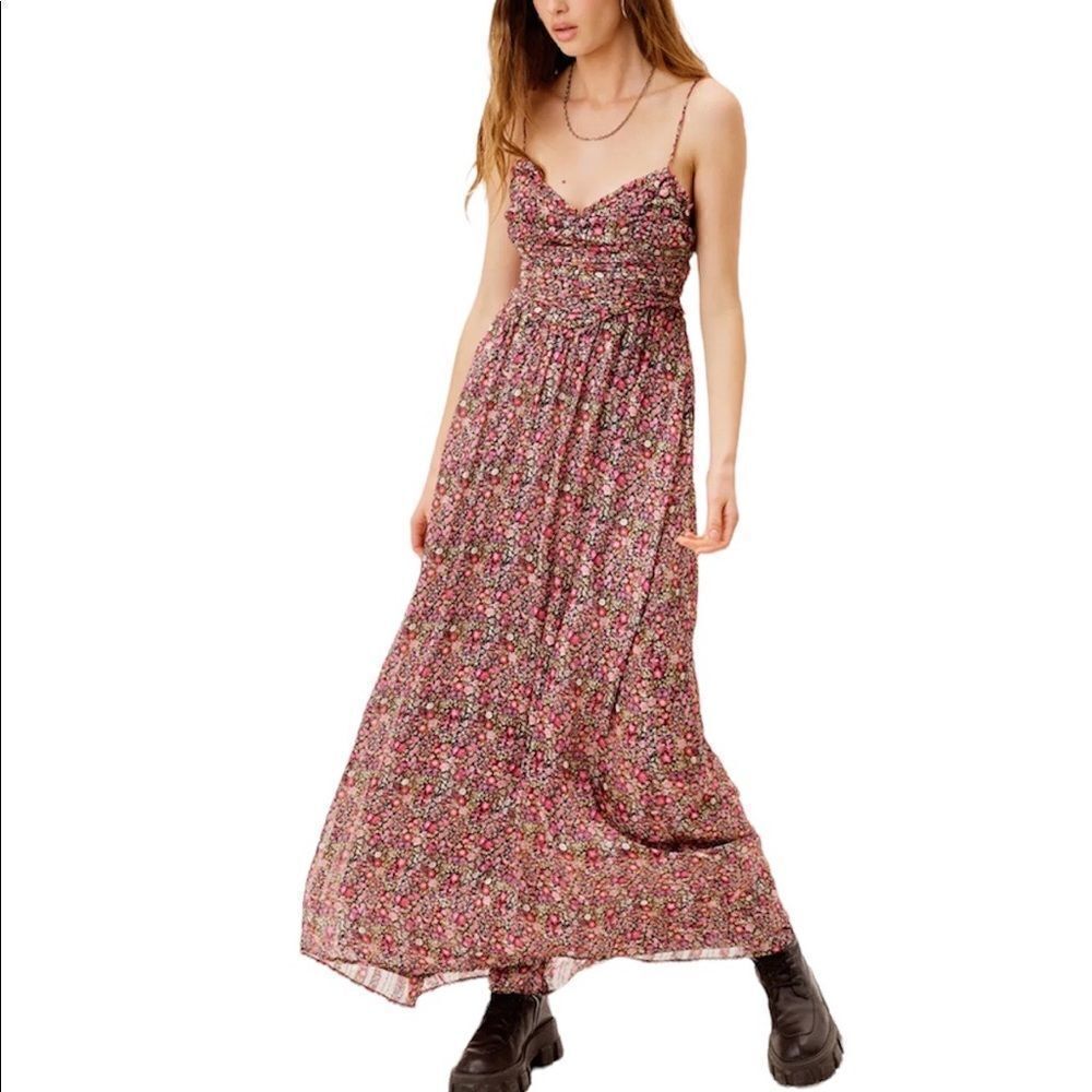 FOR LOVE & LEMONS Dress Floral JOELLE MAXI XS MSRP $288